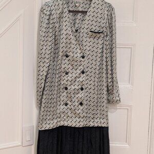 Vintage R.E.O Originals Women's Dress Long Sleeves with Pleated Skirt Size 12